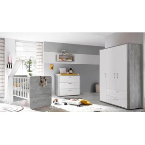 Mäusbacher Babyzimmer-Komplettset »Aarhus«, (Set, 3-teilig: Bett,... vintage grau/weiss matt Lack Größe