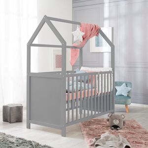 roba® Babybett »Hausbett, 60x120 cm«, (3 tlg.), inklusive Wickelplatte zum... taupe Größe