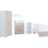 nonjoo Babymöbel-Set, (Set aus: Babybett, Kommode, Wickelaufsatz, Wandboard,... Eiche Desmond/Weiss Größe