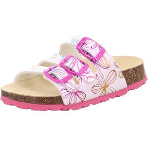 Superfit Hausschuh »Fussbettpantolette WMS: Mittel«, Sommerschuh, Schlappen... weiss rosa Blumen Größe 37