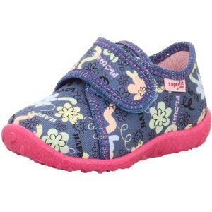 Superfit Hausschuh »SPOTTY WMS: Mittel« dunkelblau pink Blumen Größe 24