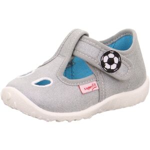 Superfit Hausschuh »SPOTTY WMS: mittel«, Klettschuh, Kindergarten Schuh mit... GRAU Fussball Größe 25