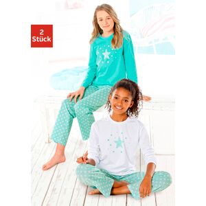 petite fleur Pyjama, (Set, 4 tlg., 2 Stück) weiss-mint, mint Größe 122/128