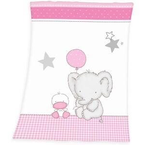 Baby Best Babydecke »Fynn Elefant« weiss/rosa Größe