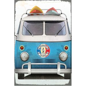 queence Metallbild »Camping Bus«, Auto, (1 St.) blau Größe