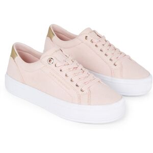 Tommy Hilfiger Plateausneaker »ESSENTIAL VULC CANVAS SNEAKER«, Kontrastbesatz... rose Größe 41