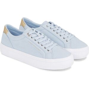 Tommy Hilfiger Plateausneaker »ESSENTIAL VULC CANVAS SNEAKER«, Kontrastbesatz... hellblau Größe 40