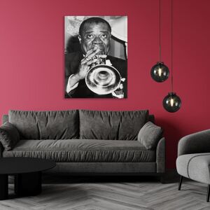 queence Acrylglasbild »Louis Armstrong«, Schwarz-Weiss-Mann-Stars grau Größe