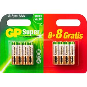 GP Batteries Batterie »16 Stück (8+8) AAA Micro Super Alkaline, 1,5V«, 1,5 V,... bunt Größe