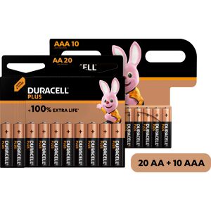 Duracell Batterie »20+10 Pack: 20x Mignon/AA/LR06 + 10x Micro/AAA/LR03«,... braun/schwarz Größe