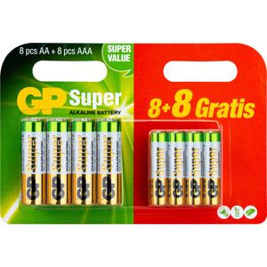 GP Batteries Batterie »16er Pack Mix Blister 8 Stck AA & 8 Stck AAA«, LR6,... bunt Größe