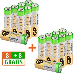 GP Batteries Batterie »16 Stück (8+8) AA Mignon Super Alkaline, 1,5V«, 1,5 V,... bunt Größe