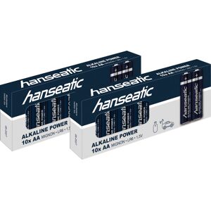 Hanseatic Batterie »20er Pack Alkaline Power, AA Mignon«, LR06, (Packung, 20... blau Größe