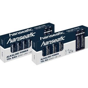 Hanseatic Batterie »10 St. AA + 10 St. AAA, Alkaline LR06 Mignon LR03 Micro«,... blau Größe