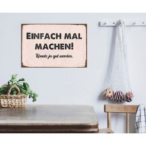 queence Metallbild »Einfach machen«, Schriftzüge, (1 St.) schwarz Größe