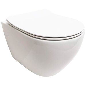 ADOB Tiefspül-WC, (Set), Spülrandlos, inkl. Slim-WC-Sitz und Schallschutzmatte weiss Größe