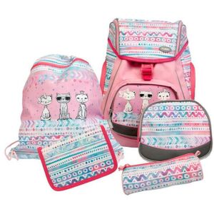 Funki Schulrucksack »Flexy-Bag Cool Cats 5-teilig« pink Größe