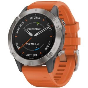 Garmin Smartwatch »fenix 6 Sapphire Orange/Silberfarben« silberfarben Größe