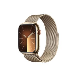 Apple Smartwatch »Series 9, GPS + Cellular, Edelstahl-Gehäuse mit Milanaise... Goldfarben Größe