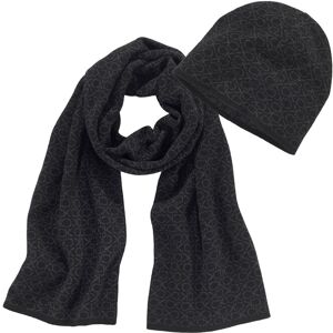 Calvin Klein Strickmütze »GS MONOGRAM SCARF+BEANIE«, (2 St.) Black Classic Größe