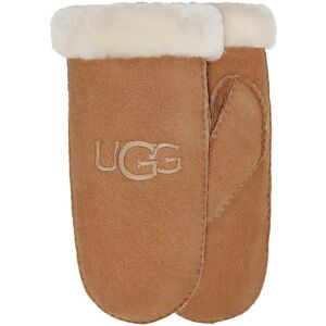 UGG Lederhandschuhe »W SHEARLING UGG EMBROIDER MITTEN« CHESTNUT Größe L/XL (L/XL)