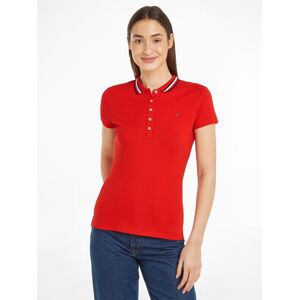 Tommy Hilfiger Poloshirt »SLIM GLOBAL STRIPE POLO SS«, Polokragen mit... Fierce Red Größe M (38)