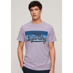 Superdry Print-Shirt »SD-CALI STRIPED LOGO T SHIRT« light lavendel Größe L