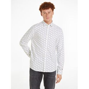 Tommy Jeans Langarmhemd »TJM REG CRITTER SHIRT«, mit Allover-Logoschriftzügen White Größe XL