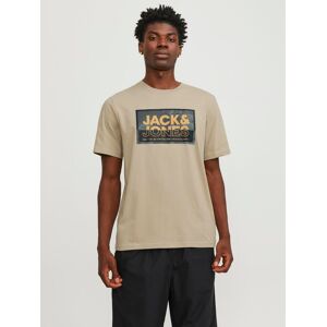 Jack & Jones Kurzarmshirt »JCOLOGAN TEE SS CREW NECK SS24 LN« crockery Größe XL