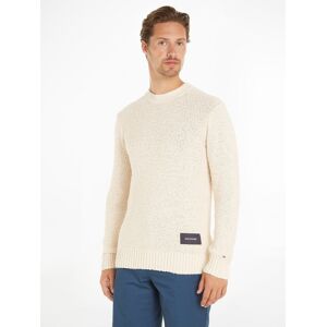 Tommy Hilfiger Strickpullover »SLUB YARN C NK«, mit Logostickerei am Ärmel Calico Größe XL