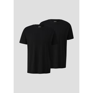 s.Oliver T-Shirt, (2 tlg.), unifarben - im Doppelpack grey/black Größe M