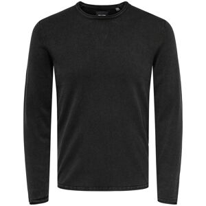 ONLY & SONS Rundhalspullover »OS WASH CREW KNIT CS« Black Größe L