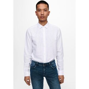 ONLY & SONS Langarmhemd »ONSCAIDEN LS SOLID LINEN SHIRT NOOS« White Größe XXL