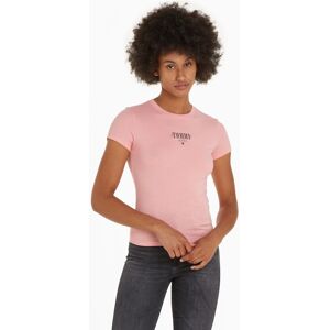 Tommy Jeans Rundhalsshirt »Rib Slim Essential Logo« Tickled Pink Größe S (36)