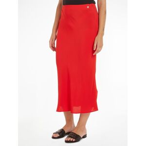 Tommy Hilfiger Midirock »VISCOSE CREPE LONG SKIRT« fierce red Größe 42