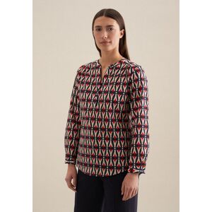 seidensticker Klassische Bluse »Schwarze Rose«, Tunika Geometrische Muster Dunkelblau Größe 40