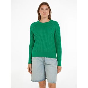 Tommy Hilfiger Rundhalspullover »CO CABLE C-NK SWEATER«, mit Zopfmuster Olympic Green Größe S (36)