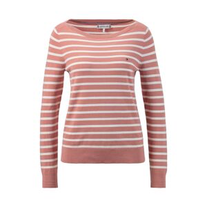 Tommy Hilfiger Strickpullover »CO JERSEY STITCH BOAT-NK SWEATER«, mit Tommy... Teaberry/ Ecru Stp Größe M (38)