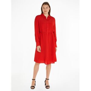 Tommy Hilfiger Blusenkleid »FLUID VISCOSE CREPE KNEE DRESS« Fierce_Red Größe 32