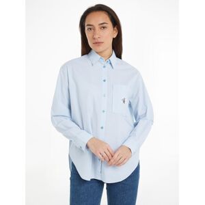 Calvin Klein Jeans Hemdbluse »WOVEN LABEL RELAXED SHIRT« Dusk Blue / White Stripe Größe L (40)