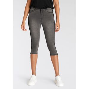 Arizona Caprijeans »Ultra Stretch«, High Waist mit seitlichem Streifen grey-used Größe 34