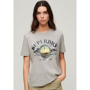 Superdry Print-Shirt »TRAVEL SOUVENIR RELAXED TEE« Pumice Stone Beige Marl Größe L