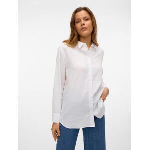 Vero Moda Hemdbluse »VMLINN LINEN LS SHIRT WVN NOOS«, hochwertige Qaulität... Snow White Größe L (40)