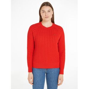 Tommy Hilfiger Rundhalspullover »CO CABLE C-NK SWEATER« hellrot Größe XXXL (46)