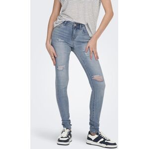 ONLY Skinny-fit-Jeans »ONLWAUW MW DESTROY BLEACH DNM GUA« Light Blue Bleached Denim Größe S (36)