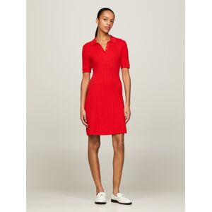 Tommy Hilfiger Polokleid »CABLE F&F POLO SS SWT DRESS«, mit Mini-Zopfmuster fierce red Größe XS (34)