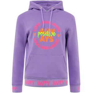 Zwillingsherz Sweatshirt, mit Kapuze, Frontprint, neonfarben lila Größe LXL