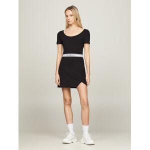 Tommy Jeans Blusenkleid »TJW LOGO TAPE FIT & FLARE EXT«, mit Tommy Jeans Flagge Black Größe S (36)