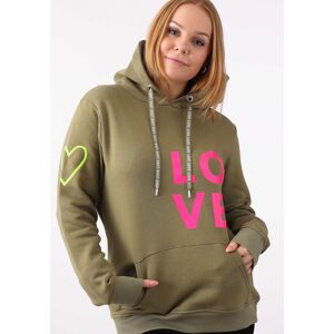 Zwillingsherz Kapuzensweatshirt, Kapuze mit Kordelzug khaki Größe L/XL