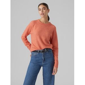 Vero Moda Rundhalspullover »VMDOFFY LS O-NECK BLOUSE GA NOOS« Tangerine Tango Detail:MELANGE Größe XXL (44)